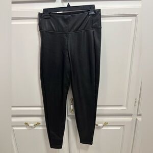 Athleta All Over Gleam Faux Leather Leggings Black Women’s Size Medium